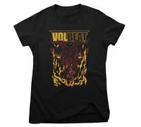 Volbeat T-Shirt Da Donna Maniche Corte Collo America Nero In The Barn