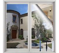 Volcanics Pellicola per la privacy per finestre unidirezionali, protezione solare, per controllo del calore domestico, pellicola a specchio statica, 44,5 x 200 cm, argento