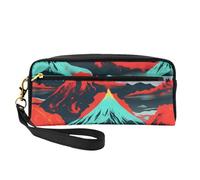 Volcano Bloom Print Pencil Case Piccolo Makeup Bag Design Palmare Unisex Zip Cosmetic Pouch Portatile