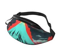 Volcano Bloom Print Uomo Donna Elegante Marsupio Comfort Pack Viaggio per Escursionismo Ciclismo e Corsa