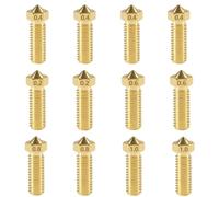 Volcano Nozzle 12 ugelli in ottone per Anycubic Kobra 2, Volcano 3D, set di ugelli per stampante 3D, 0,2 mm, 0,4 mm, 0,6 mm, 0,8 mm, 1,0 mm, per stampante 3D 1,75, Artillery Genius/Sindwinder X1