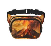 Volcano Print Allenamento Accessorio Quadrato Doppio Strato Marsupio Trendy Viaggio per Uomo e Donna