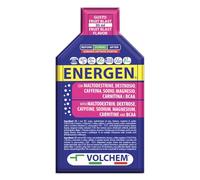 Volchem Energen 30, Gel Energetico con Maltodestrine, Destrosio, Aminoacidi Ramificati e Carnitina, Contiene Sodio, Magnesio e Caffeina, 1 Scatola con 30 Bustine Monodose, Gusto Fruit Blast, 900 ml