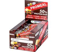 Volchem Promeal Protein 50, Barretta Proteica al 50% di Proteine del Latte, con Vitamine e Aminoacidi Essenziali, Senza Grassi Idrogenati e Coloranti, Scatola 20 Barrette, Gusto Dark Chocolate, 1200 g