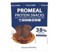 Volchem Promeal Protein Snacks 38, Snack Proteico al 38% di Proteine, con Vitamine, Senza Grassi Idrogenati, Conservanti e con Pochi Zuccheri, Bustina con 3 Snacks, Gusto Cacao, 37,5 g