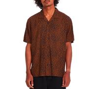 Volcom - Camicia casual - Utopias Print SS Shirt Brown Horn per Uomo - Taglia L - Marrone
