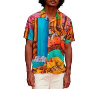 Volcom - Camicia con motivi - Fa Mickey Mason SS Shirt Multi per Uomo in Pelle - Taglia M - Blu