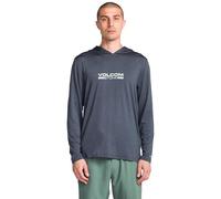 Volcom Camicia da Sole Leggera a Maniche Lunghe con Cappuccio da Uomo, Ardesia Scura., Medium