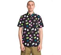 Volcom Camicia da uomo a maniche corte con bottoni, nero, M