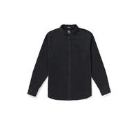 Volcom Camicia da uomo a maniche lunghe in velluto a coste con bottoni, Nero asfalto, L