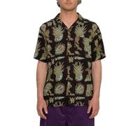 Volcom Fa Tetsunori Camicia Button Down a Maniche Corte, Nero, L Uomo