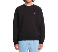 Volcom - Felpa collo rotondo da uomo in pile - Single Stone Crew Black per Uomo in Cotone - Taglia L - Nero