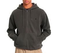 Volcom - Felpa con cappuccio e cerniera - Single Stone Pw Zip Rinsed Black per Uomo in Cotone - Taglia M - Grigio