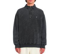 Volcom - Felpa con collo alto e mezza cerniera - Single Stone Quarter Zip Light Acid Black per Uomo in Cotone - Taglia M - Grigio
