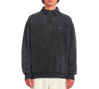 Volcom - Felpa con collo alto e mezza cerniera - Single Stone Quarter Zip Light Acid Black per Uomo in Cotone - Taglia L - Grigio