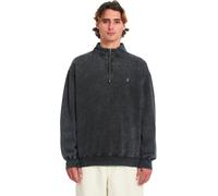 Volcom - Felpa con collo alto e mezza zip - Single Stone Quarter Zip Light Acid Black per Uomo in Cotone - Taglia M - Nero