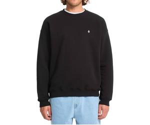 Volcom - Felpa con collo rotondo - Single Stone Crew Black per Uomo in Cotone - Taglia S - Nero