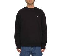 Volcom - Felpa con girocollo - Single Stone Crew Black per Uomo in Cotone - Taglia S - Nero