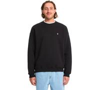 Volcom - Felpa in cotone - Single Stone Crew Black per Uomo in Cotone - Taglia L - Nero