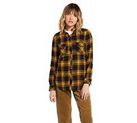 Volcom Getting Rad Plaid LS Camicia a Maniche Lunghe Donna, Donna, B0531800, Foschia Dorata, XL