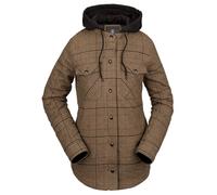VOLCOM Hooded Flannel Jacket - Donna - Marrone / Nero - Taglia XS- modello 2023