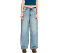 Volcom - Jeans larghi in cotone - Beeggy Denim Pants Dusty Blue Wash per Donne in Cotone - Taglia 26 US