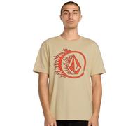 Volcom Maglietta da Uomo Crisp Stone, a Maniche Corte, Basic Fit, Beige Chiaro, XL