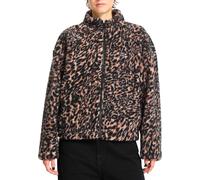 Volcom - Pile caldo da donna con zip - Wylding Out Sherpa W Animal Print per Donne in Cotone - Taglia M - Beige