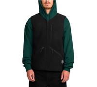 Volcom - Pile con zip da uomo senza maniche - Snowdrift Vest Black per Uomo - Taglia L - Nero