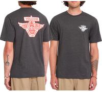 Volcom - T-shirt in cotone/poliestere - Free Wheel Hth SS Tee Heather Black per Uomo in Cotone - Taglia M - Nero