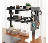 VOLDAX Pannello Forato da Scrivania con Morsetto, Ripiani Regolabili Sopra O Sotto La Scrivania, per Uso in Dormitorio di Home Office