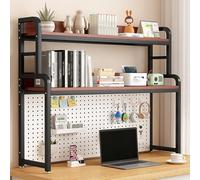 VOLDAX Scaffale da Scrivania da Appoggio 2 Piani Tavola, Grande Capacità Multifunzionale Libreria da Scrivania, Per Dormitorio Ufficio Sala Musica(Black 2,75cm/29.5in)