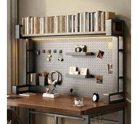 VOLDAX Scaffale da scrivania for Piano d'appoggio, Libreria da Scrivania, Espositore da Banco Sopra La Scrivania Del Computer con Pannello Forato, multiuso(135 * 83cm/53.1 * 32.7in)