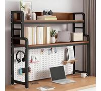 VOLDAX Scaffale da scrivania for Piano d'appoggio, libreria da scrivania, mensola da banco per scrivania da lavoro, Scaffale Espositore per Casa e Ufficio(Black A,106cm/41.7in)