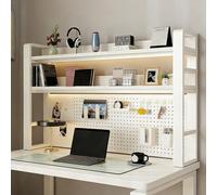 VOLDAX Scaffale da scrivania for Piano d'appoggio, Libreria Da Scrivania, mensola da banco per scrivania da lavoro, Espositore per Dormitori Uffici Studio(White A,55 * 93cm/21.7 * 36.6in)