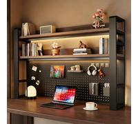 VOLDAX Scaffale da scrivania for Piano d'appoggio, Libreria Da Scrivania, mensola da banco per scrivania da lavoro, Espositore per Dormitori Uffici Studio(Black B,55 * 93cm/21.7 * 36.6in)