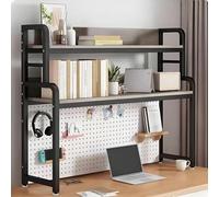 VOLDAX Scaffale da scrivania for Piano d'appoggio, libreria da scrivania, mensola da banco per scrivania da lavoro, Scaffale Espositore per Casa e Ufficio(Black B,116cm/45.7in)