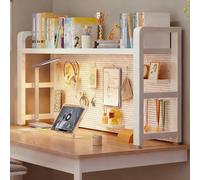 VOLDAX Scaffale da scrivania for Piano d'appoggio, Libreria in metallo a 2/3 livelli, mensola da banco per scrivania da lavoro, Per ufficio per casa e ufficio(75 * 66cm/29.5 * 26in)