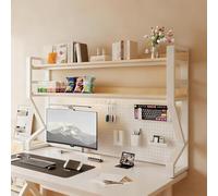 VOLDAX Scaffale organizer da scrivania, Libreria da Scrivania, Espositore da Banco Sopra La Scrivania Del Computer con Pannello Forato, Grande Capacità(White A,73 * 95cm/28.7 * 37.4in)