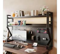 VOLDAX Scaffale organizer da scrivania, Libreria da Scrivania, Espositore da Banco Sopra La Scrivania Del Computer con Pannello Forato, Grande Capacità(Black B,73 * 95cm/28.7 * 37.4in)