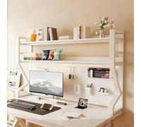 VOLDAX Scaffale organizer da scrivania, Libreria da Scrivania, Espositore da Banco Sopra La Scrivania Del Computer con Pannello Forato, Grande Capacità(White B,73 * 95cm/28.7 * 37.4in)