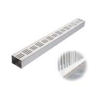 VOLDAX Sistema di Drenaggio Trincea e Griglia in Acciaio Inox, System di Drenaggio Set di Tubi di Scarico per Giardino Cortile Balcone(10 * 10cm/3.9 * 3.9in)