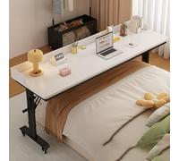 VOLDAX Tavolo Servitore Regolabile In Altezza con Ruote, Sopra Il Letto Scrivania per Computer Altezza Regolabili 72-95CM, leggio da Letto per Casa e Ufficio(White2,150 * 40cm/59 * 15.7in)