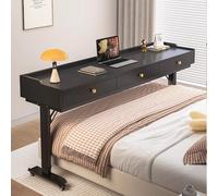 VOLDAX Tavolo Servitore Regolabile In Altezza con Ruote Sopra Il Letto Scrivania per Computer Altezza Regolabili 75-110CM, Leggio da Letto per Casa e Ufficio(Black)