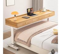 VOLDAX Tavolo Servitore Regolabile In Altezza con Ruote Sopra Il Letto Scrivania per Computer Altezza Regolabili 75-110CM, Leggio da Letto per Casa e Ufficio(Yellow-B)