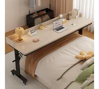 VOLDAX Tavolo Servitore Regolabile In Altezza con Ruote, Sopra Il Letto Scrivania per Computer Altezza Regolabili 72-95CM, leggio da Letto per Casa e Ufficio(Brown2,150 * 40cm/59 * 15.7in)