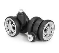 Volein 2 Pezzi Ruote di Ricambio per Valigie, 50 mm Universali Ruote di Ricambio Bagagli Kit per la Maggior Parte Delle Riparazioni Fai da te di Valigie(Argento)