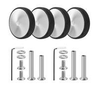 Volein 4 ruote di ricambio per valigie, 57 mm, per bagagli, resistenti all'usura, ruote di ricambio in gomma (argento VF22B)