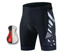 Volere è potere Men's Bike Shorts 3D Padded Cycling Road Biking Mountain Riding Biker Bicicletta UPF 50+ Ciclo Pants Zipper Pockets
