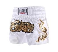 Volere è potere Pantaloncini da boxe, da trekking, kickboxing, muay thai, palestra, boxe, per uomini e donne, di lusso, per MMA, bianco, S